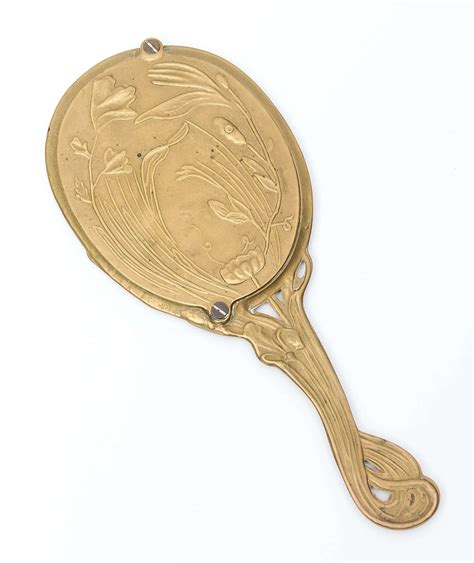 Art Nouveau Brass Hand Mirror Circa 1900 France At 1stdibs Art