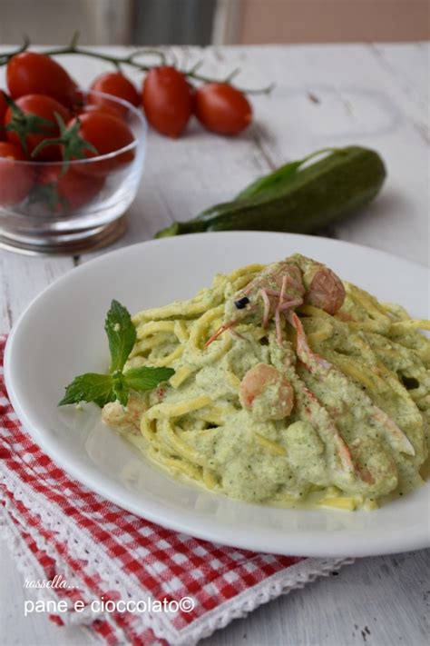 Spaghetti Alla Crema Di Zucchine E Scampi