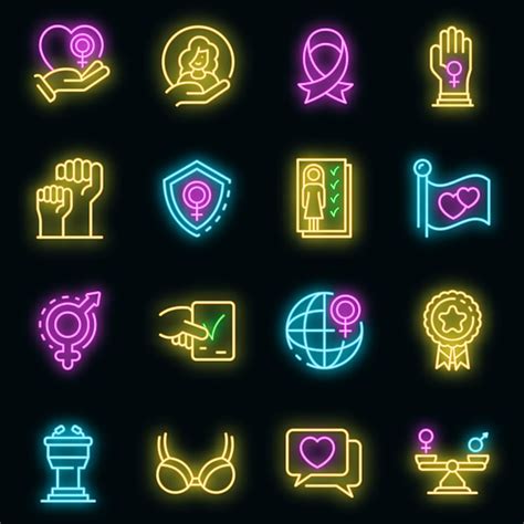 Premium Vector Empowerment Icons Set Outline Set Of Empowerment Vector Icons Neon Color On Black