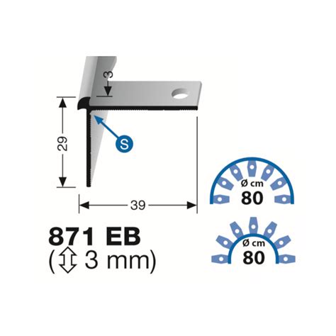 Küberit Biegbares Treppenkantenprofil Typ 871 Eb 500 Cm