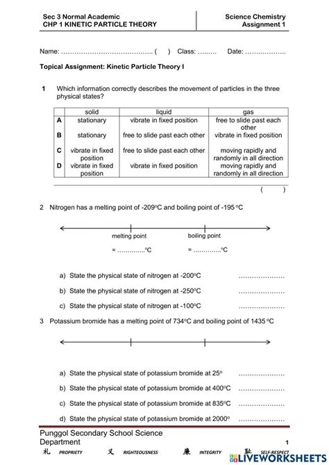 Kinetic Molecular Theory Lesson Plans Worksheets Worksheets Library