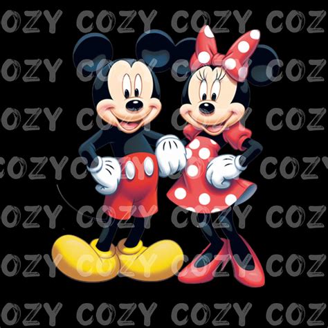 Mickey And Minnie Mouse Holding Hands Cartoon Characters Png Etsy