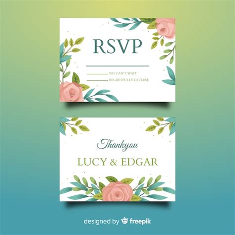 Free Vector | Wedding rsvp card