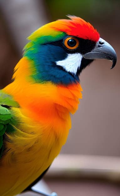 Un P Jaro Colorido Con Un Pico Negro Y Una Mancha Blanca En La Cara