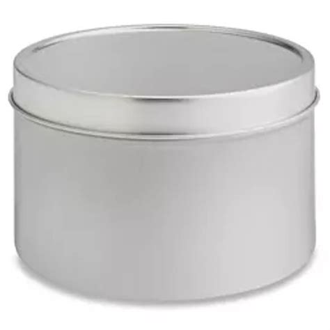 Deep Metal Tins Round 1 Oz Solid Lid Silver Pack Of 48