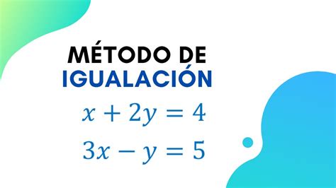 C Mo Resolver Sistemas De Ecuaciones Lineales M Todo De Igualaci N