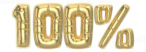100 Percent Gold 3d Number 34973619 Png