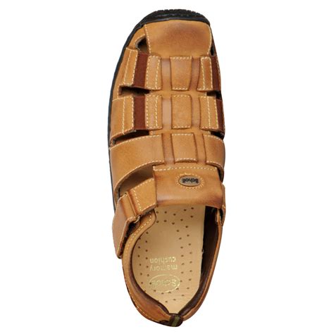 Buy Drscholls Mens Tan Leather Outdoor Velcro Sandals And Floaters