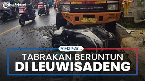 Tabrakan Beruntun Di Leuwisadeng Bogor Motor Sampai Masuk Kolong Truk