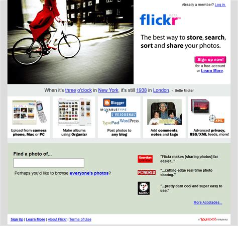 Flickr In 2005 Web Design Museum