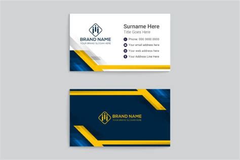 Modern Blue And Yellow Business Card Graphic By Shimulazad7 · Creative