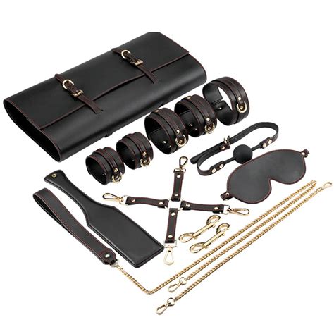 9pcs Pu Leather Slave Game Japanese Sm Sex Toy Bondage Set Bdsm Bondage