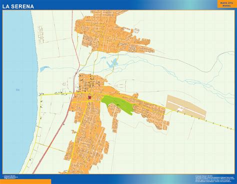 La Serena map from Chile | Wall maps of the world & countries for Australia