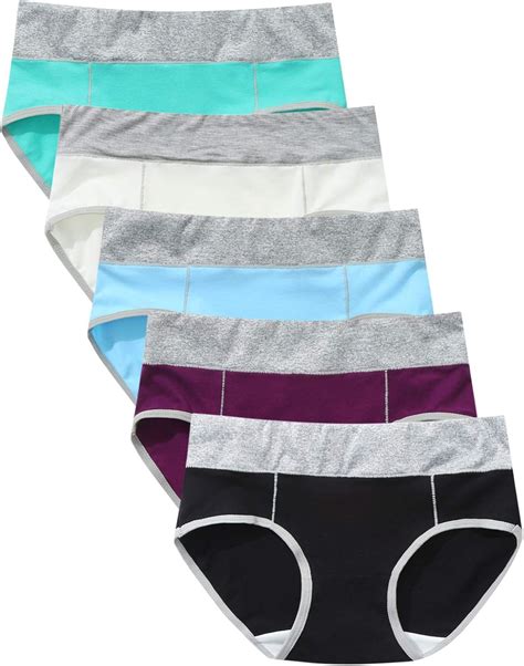 Damen Bikini Slip Unterhose Patchwork Unterwäsche Höschen 5 teiliges Bikini Dessous Set