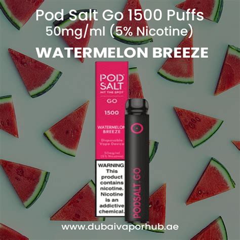 POD SALT GO Watermelon Breeze 1500pfs 5 Dubai Vapor Hub