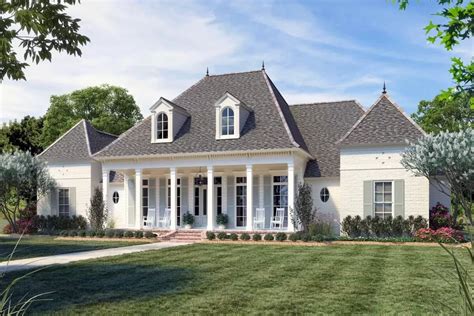 Bed French Country House Plan With Home Office And Expansive Outdoor