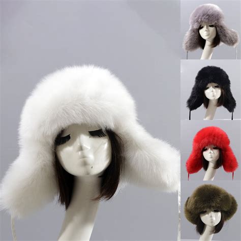 Rygai Womens Hat Earflap Hat Thickened Fluffy Windproof Ball Down