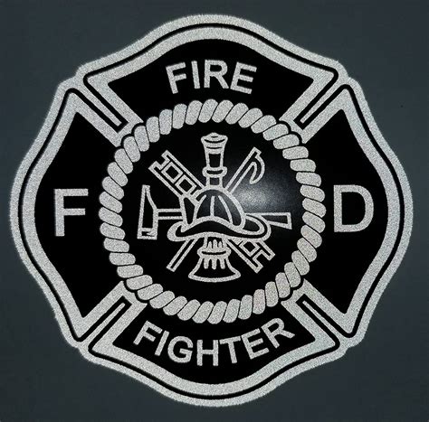 Amazon.com - Reflective Firefighter Maltese Cross Decal Sticker in ...