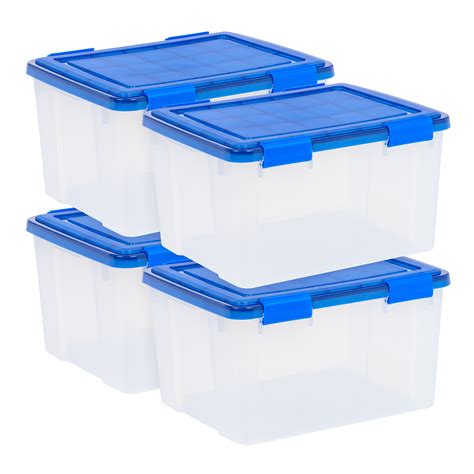 Iris Usa Quart Weatherpro Gasket Clear Plastic Storage Box With