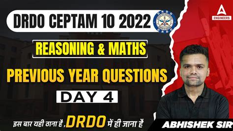 DRDO CEPTAM 10 Previous Year Question Paper 4 DRDO Maths Reasoning