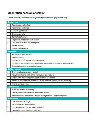 Free 6 Coaching Session Checklist Samples In Pdf Doc