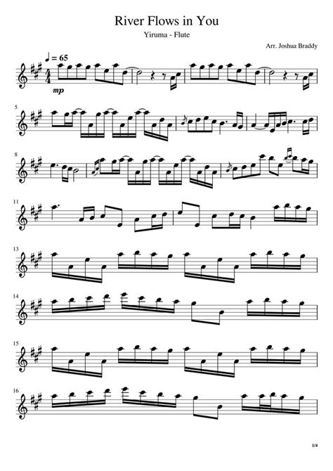 Yiruma River Flows In You Flute River Flow In You Digital Sheet Music Sheet Music