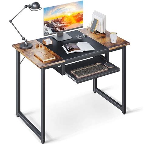 Desk with Keyboard Tray - the computer table's sliding keyboard tray ...