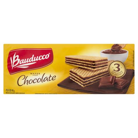 Biscoito Wafer Recheio Chocolate Bauducco Pacote G Supermercado