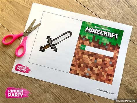 Minecraft Einladungskarten PDF Bastelbogen Zum Ausdrucken