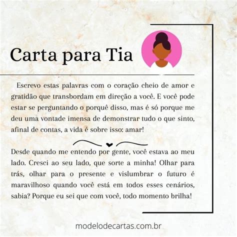 Carta Para Tia Modelos Para Enviar Tia Querida E Amada Modelos