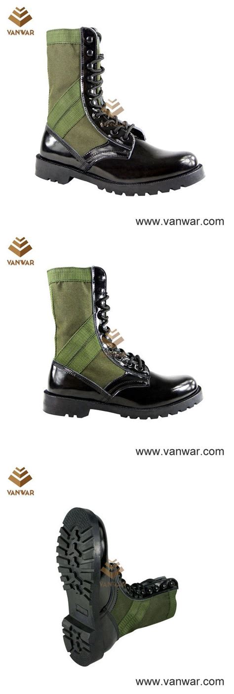 Shiny Leather Military Camouflage Jungle Boots For Soliders Wjb003