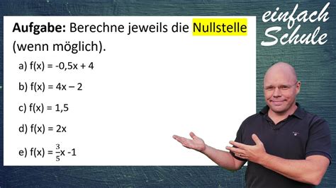 Lineare Funktion Nullstelle berechnen einfach erklärt mit Beispielen