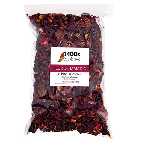 1lb Dried Hibiscus Flower Whole Flor De Jamaica By 1400s Spices