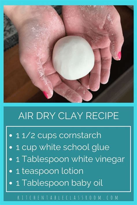 Air Dry Clay An Easy Diy Clay Recipe The Kitchen Table Classroom Clay Food Homemade Clay