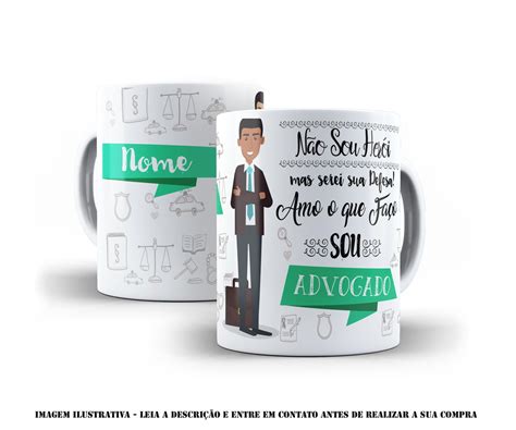 Caneca Personalizada Advogado Direito Nome Elo