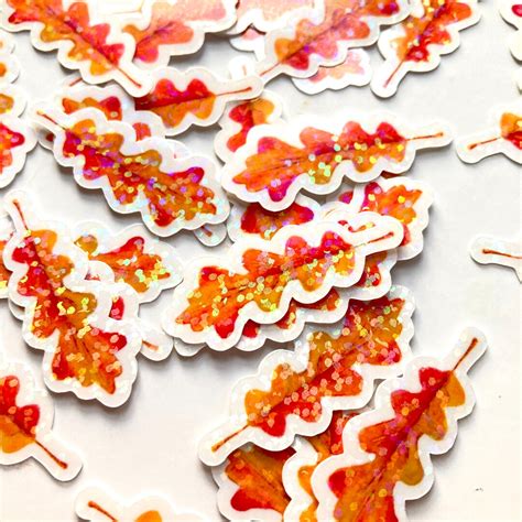 Mini Oak Leaves Sticker Fall Leaves Sticker Sticker Flakes