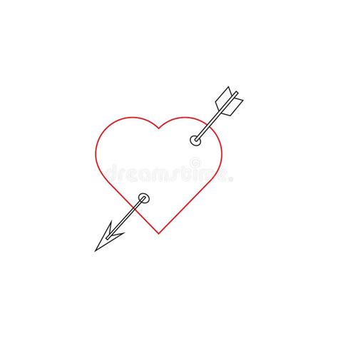 Heart With Arrow Icon Valentines Day Vector Line Icon Design Arrow