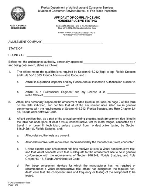 Fillable Online Affidavit Of Compliance And Nondestructive Testing