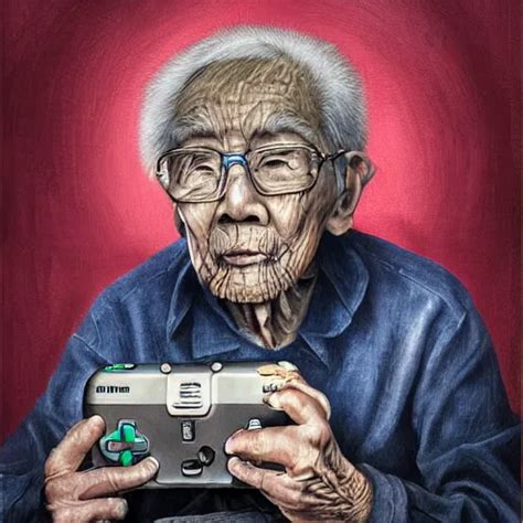 Portrait Of The Last Living Gamer By Zhang Zeduan Stable Diffusion