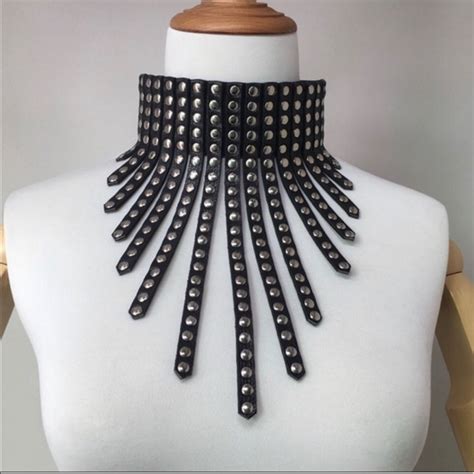 Accessories Last 1 Leather Neck Belt Collar Studded Necklace Poshmark