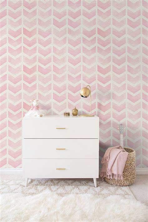 Pink Vectors Removable Wallpaper Traditional White Print Etsy