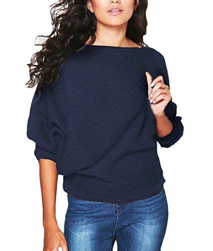 Pullover Damen Stricken Elegant Rundhals Langarm Fledermaus Rmel Locker