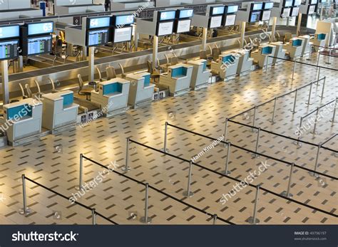 Empty Airport Terminal Check In Desks Stock Photo 49796197 Shutterstock