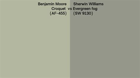 Benjamin Moore Croquet AF 455 Vs Sherwin Williams Evergreen Fog SW