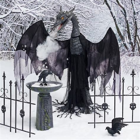 Animated Dark Night Dragon Halloween Yard Props Animated Halloween