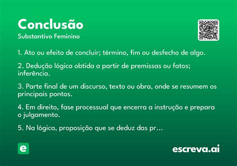 O Que Significa Conclusão - Conclusão - Significado e Sinônimo - escreva.ai