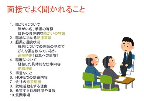 採用面接で聞かれること（就活講座） Hope神田 就労移行・就労定着支援事業所（東京都 神田駅徒歩4分）