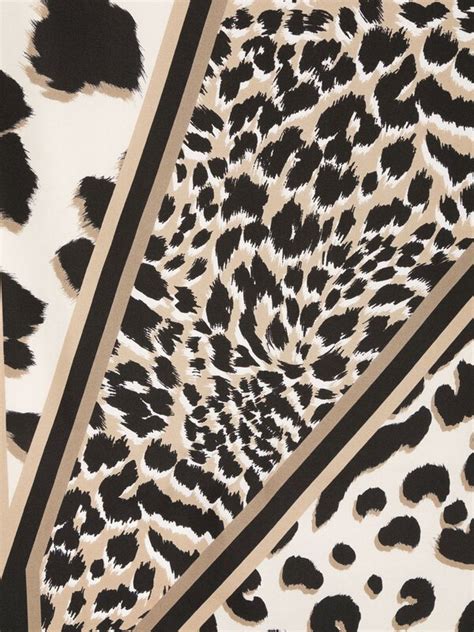 Moschino Leopard Print Silk Foulard Neutrals Editorialist