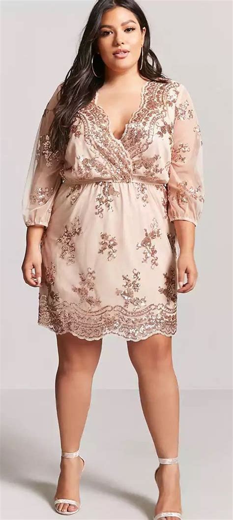 Plus Size Rose Gold Sequin Dress Plus Size Party Dress Plus Size