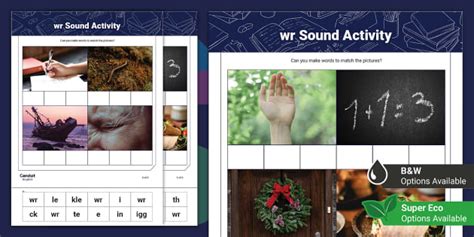 Reinforcing Sounds Wr Cut And Stick Activity Twinkl